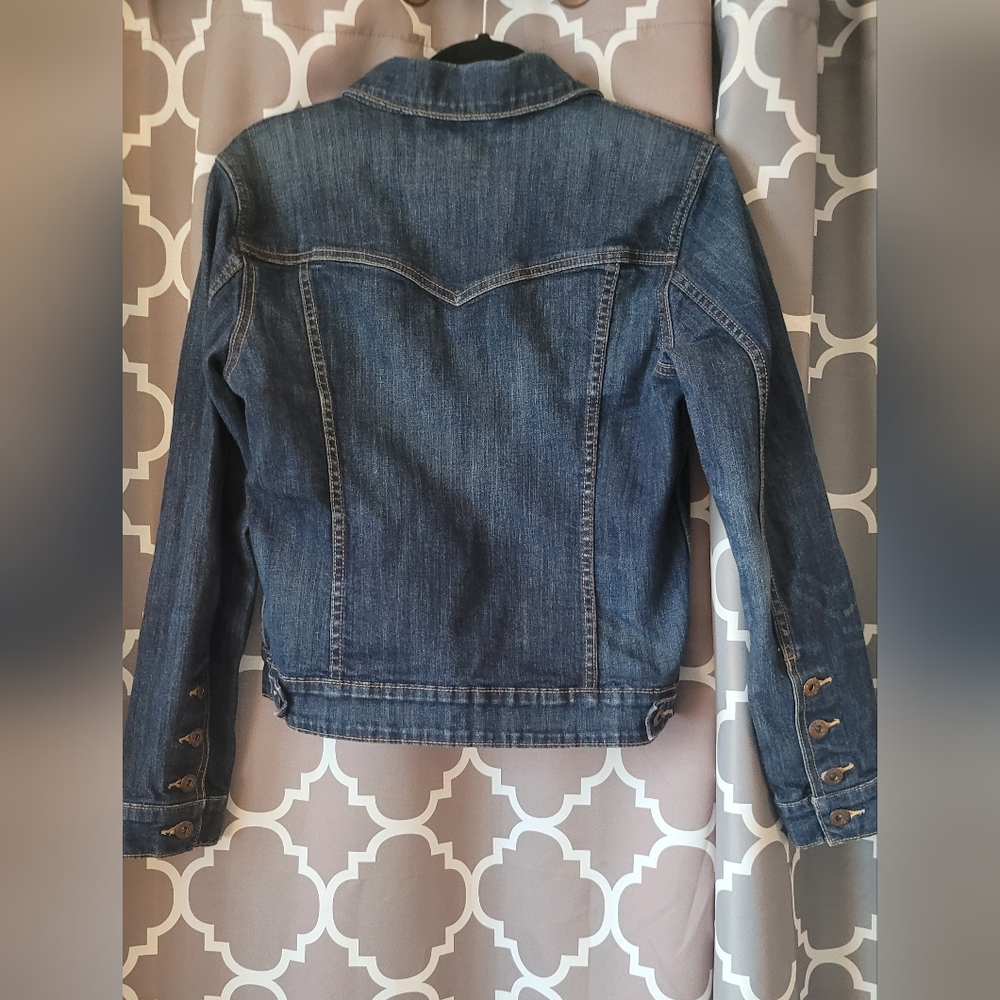 EUC Levi's Western Style Dark Blue Jean Jacket With Studded Pockets - Picture 7 of 10